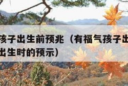 有福气孩子出生前预兆（有福气孩子出生前预兆贵子出生时的预示）