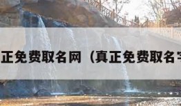 真正免费取名网（真正免费取名字）