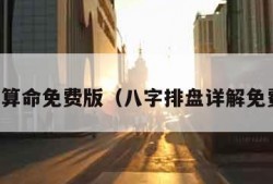 八字算命免费版（八字排盘详解免费版）