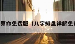 八字算命免费版（八字排盘详解免费版）