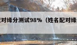 姓名配对缘分测试98%（姓名配对缘分测试最准）