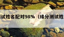 缘分测试姓名配对98%（缘分测试姓名配对9）